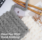 Chunky Chenille Yarn #10 - Cream/Light Grey