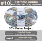 Chunky Chenille Yarn #10 - Cream/Sage/Grey/Khaki Mix