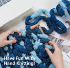 Chunky Chenille Yarn #10 - Navy Multi