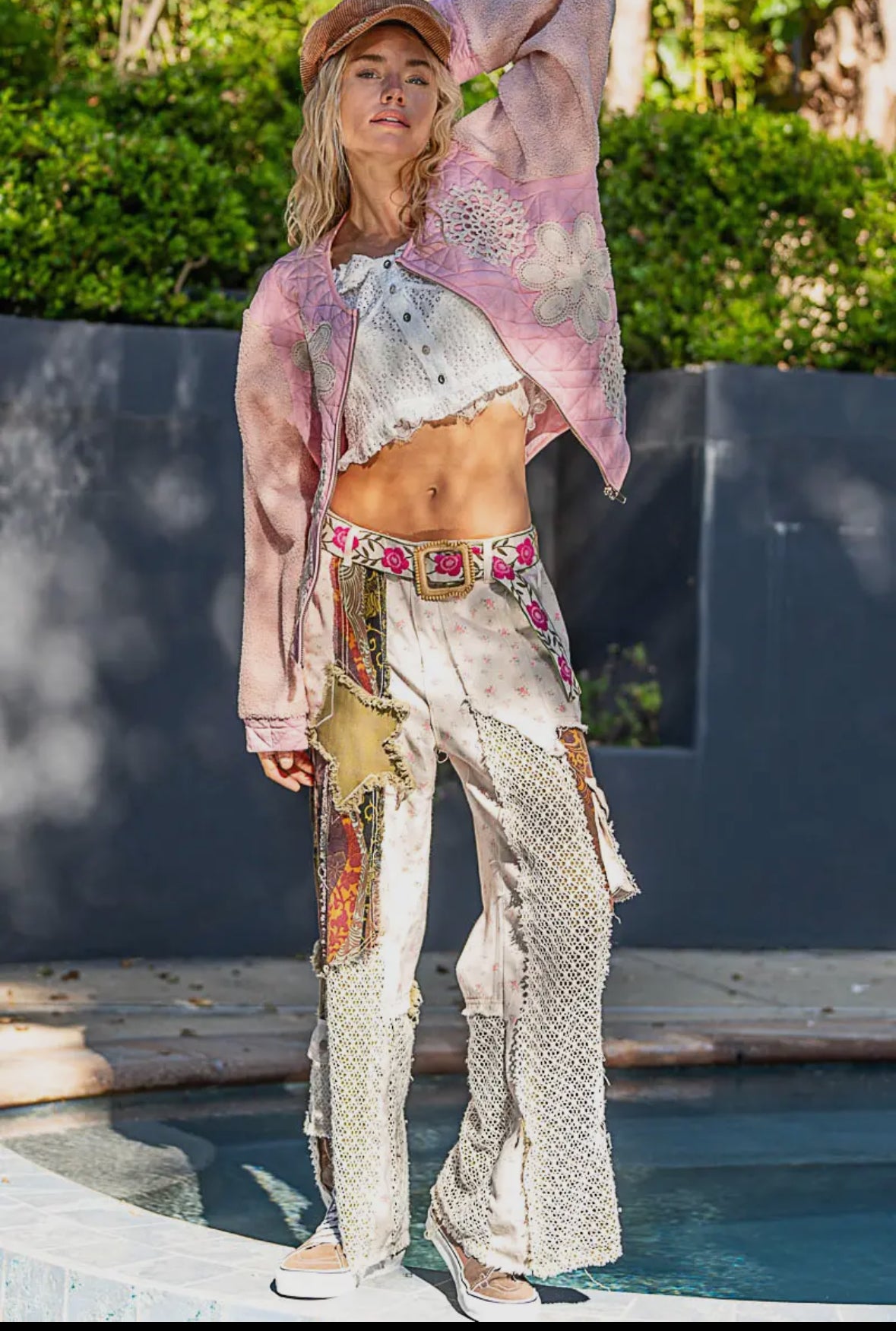 Priya Patchwork Twill Pant