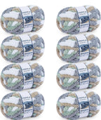 Chunky Chenille Yarn #10 - Cream/Sage/Grey/Khaki Mix