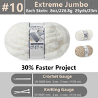 Chunky Chenille Yarn #10 - Cream/Khaki