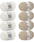 Chunky Chenille Yarn #10 - Cream/Khaki