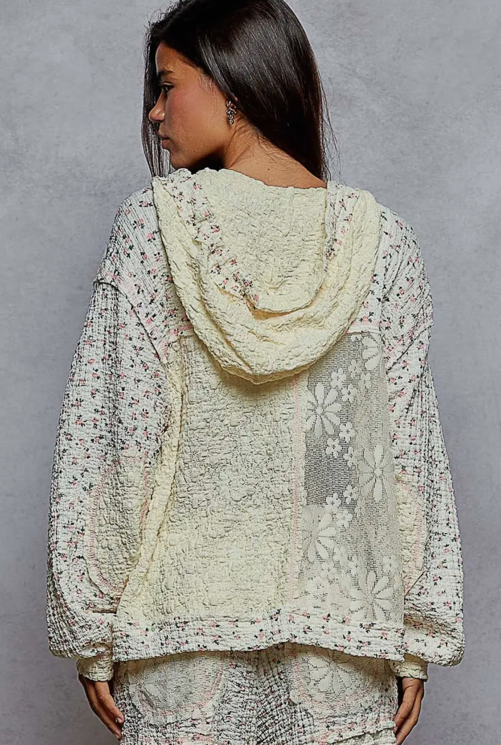 Leona Lace/Floral Hoodie