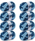 Chunky Chenille Yarn #10 - Navy Multi
