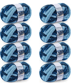 Chunky Chenille Yarn #10 - Navy Multi