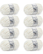 Chunky Chenille Yarn #10 - Beige White
