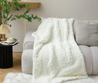 Chunky Chenille Yarn #10 - Beige White