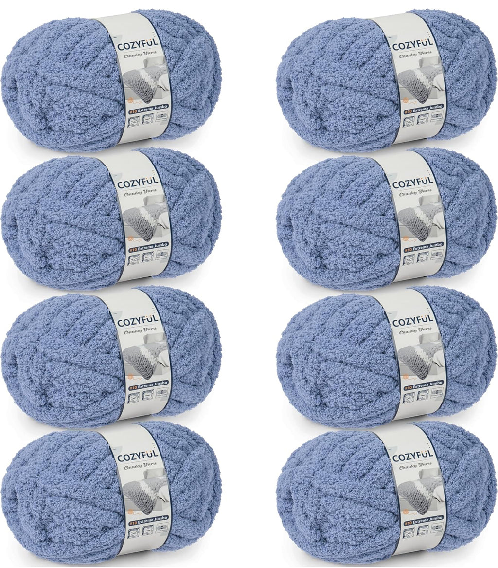 Chunky Chenille Yarn #10 - Blue Grey
