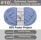 Chunky Chenille Yarn #10 - Blue Grey