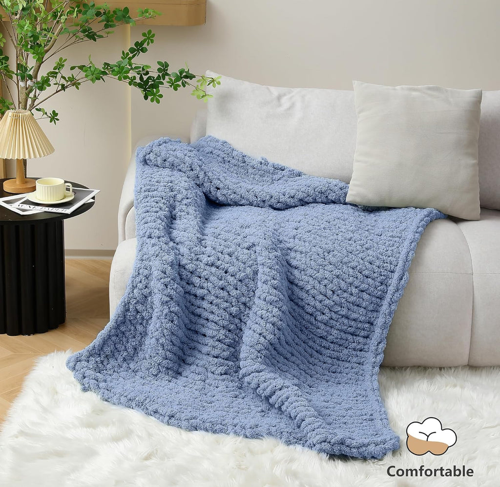 Chunky Chenille Yarn #10 - Blue Grey