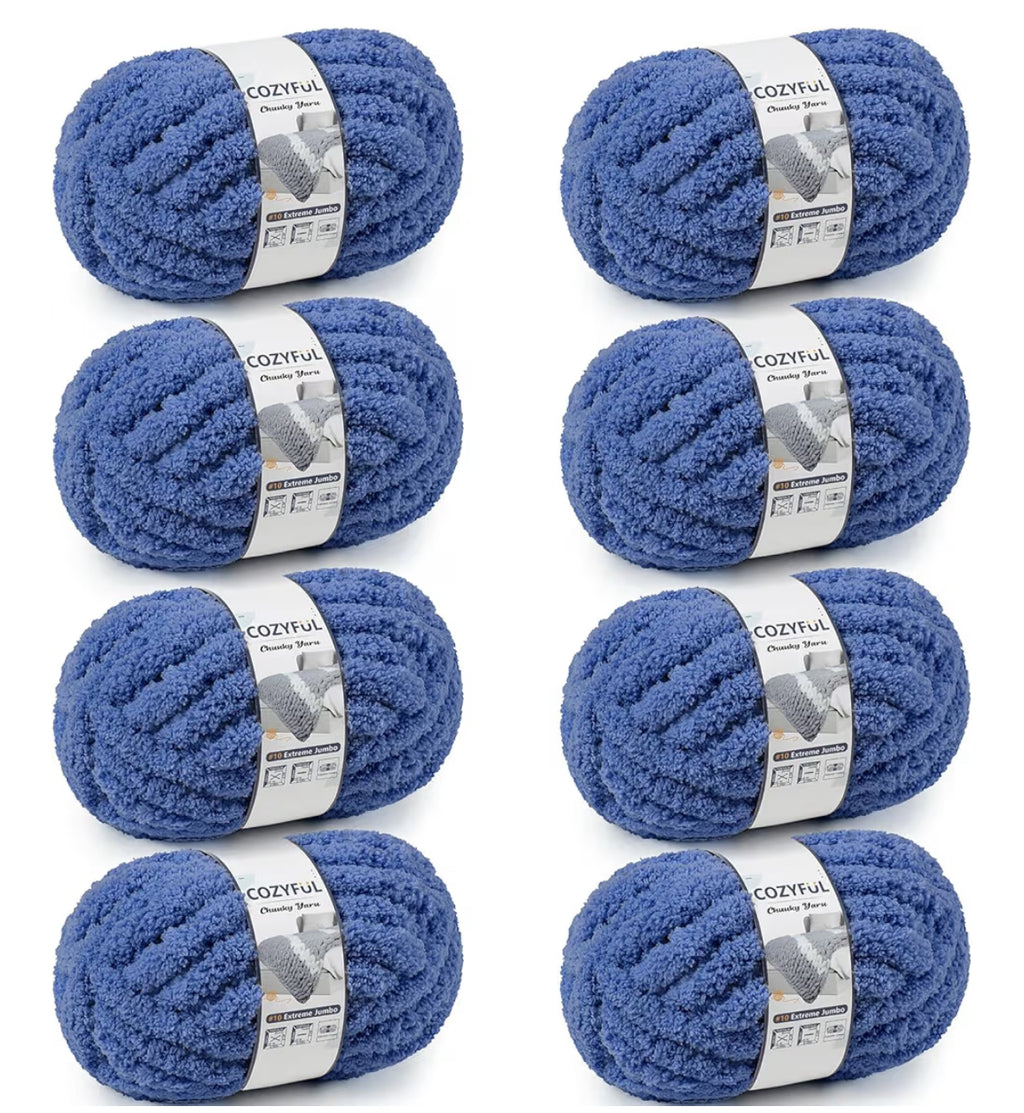 Chunky Chenille Yarn #10 - Country Blue