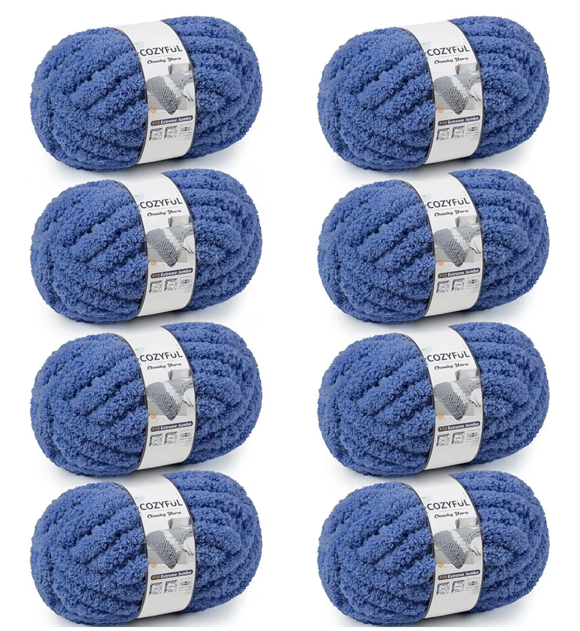 Chunky Chenille Yarn #10 - Country Blue
