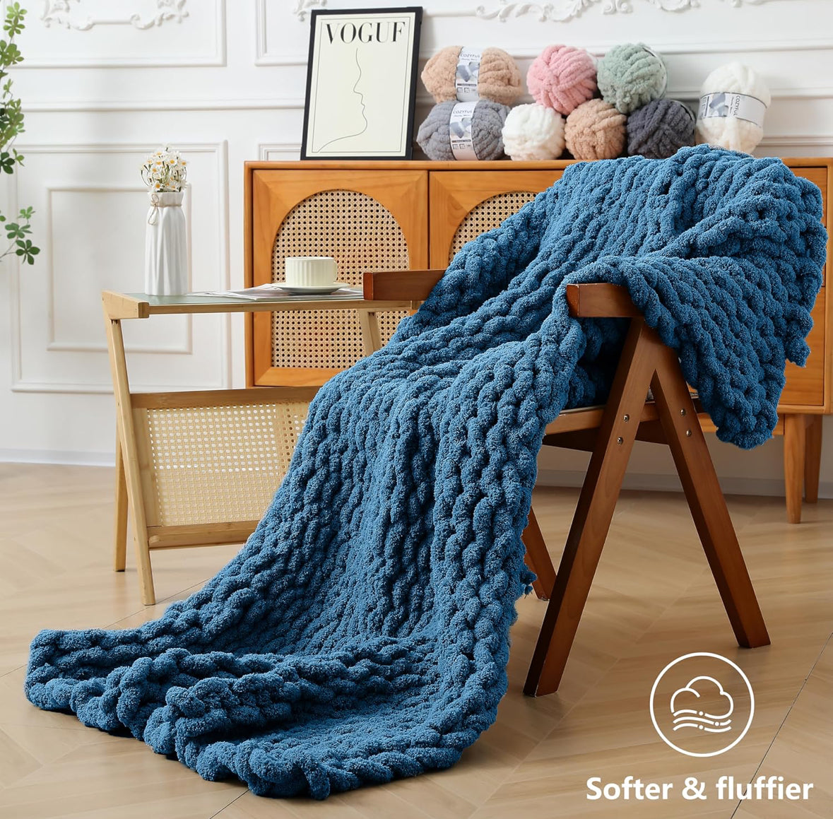 Chunky Chenille Yarn #10 - Indigo