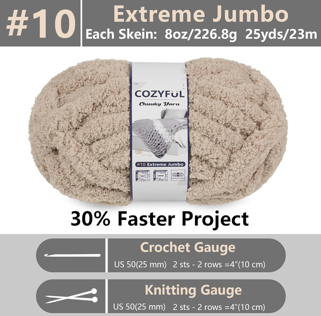 Chunky Chenille Yarn #10 - Khaki