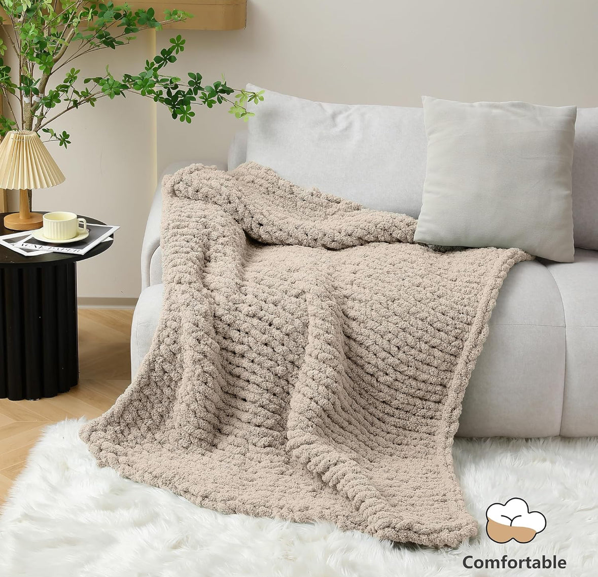 Chunky Chenille Yarn #10 - Khaki