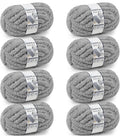 Chunky Chenille Yarn #10 - Light Grey