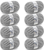 Chunky Chenille Yarn #10 - Light Grey