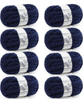 Chunky Chenille Yarn #10 - Navy Blue