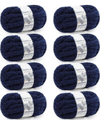 Chunky Chenille Yarn #10 - Navy Blue