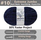 Chunky Chenille Yarn #10 - Navy Blue