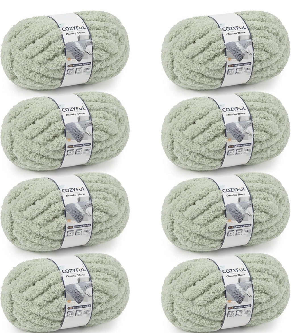 Chunky Chenille Yarn #10 - Sage Green