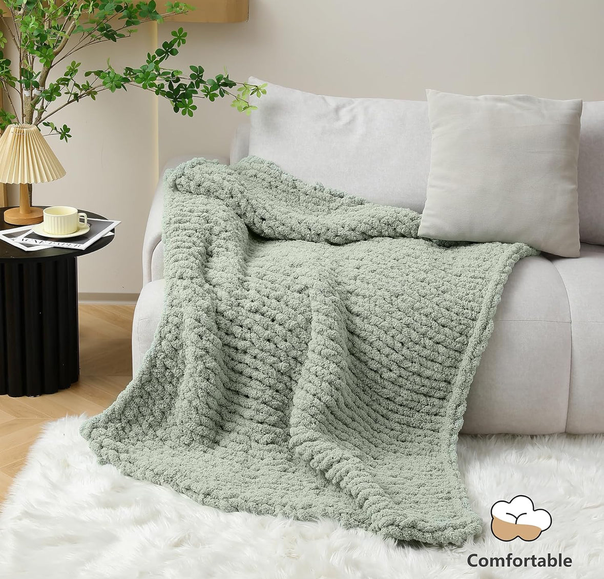 Chunky Chenille Yarn #10 - Sage Green