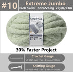 Chunky Chenille Yarn #10 - Sage Green
