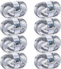 Chunky Chenille Yarn #10 - Grey/White Mix
