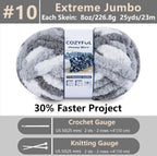 Chunky Chenille Yarn #10 - Grey/White Mix