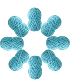 Chunky Chenille Yarn - Aqua Blue