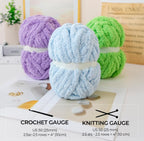 Chunky Chenille Yarn - Blue