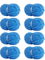 Chunky Chenille Yarn - Blue