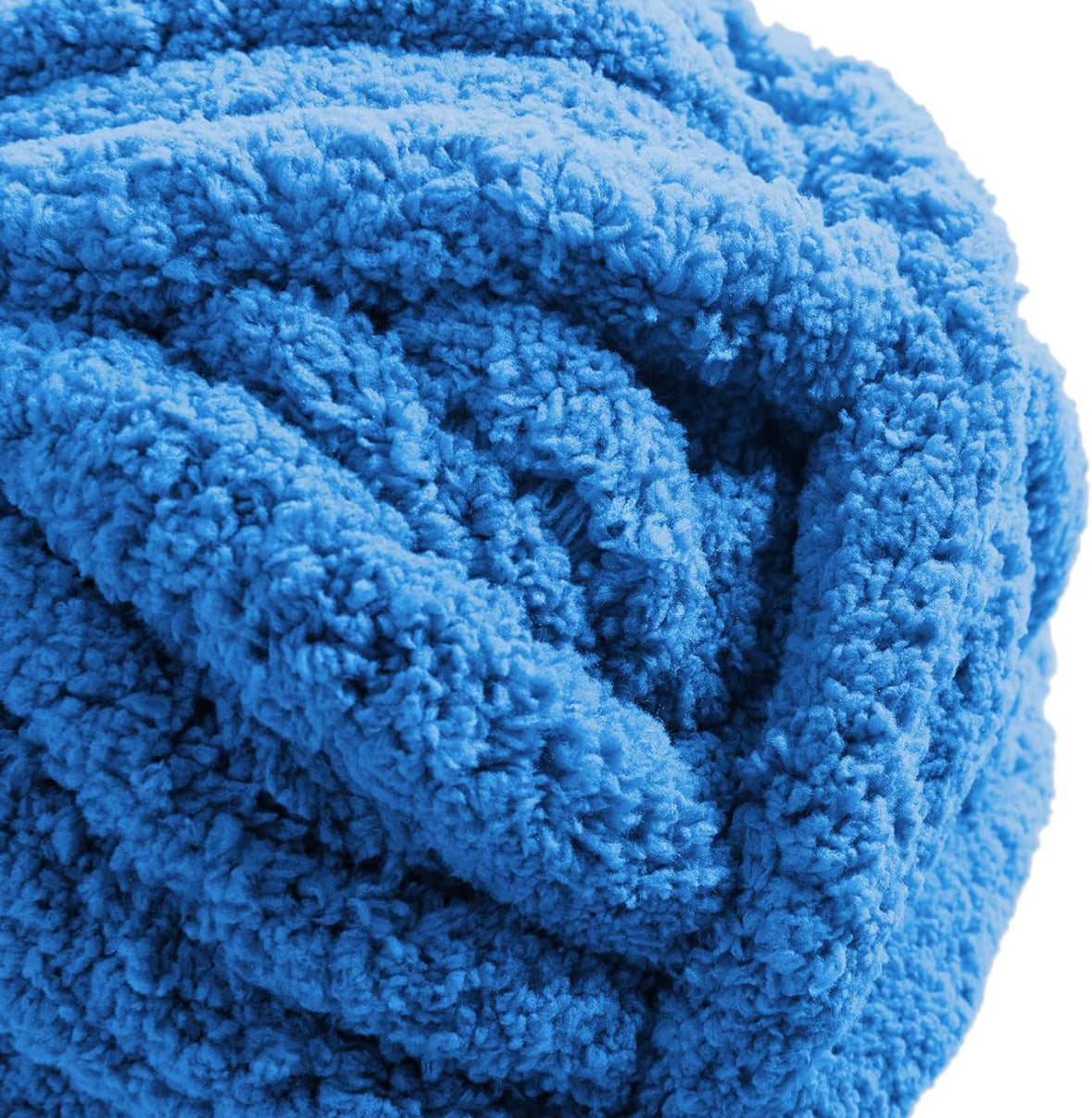Chunky Chenille Yarn - Blue