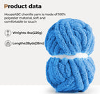 Chunky Chenille Yarn - Blue
