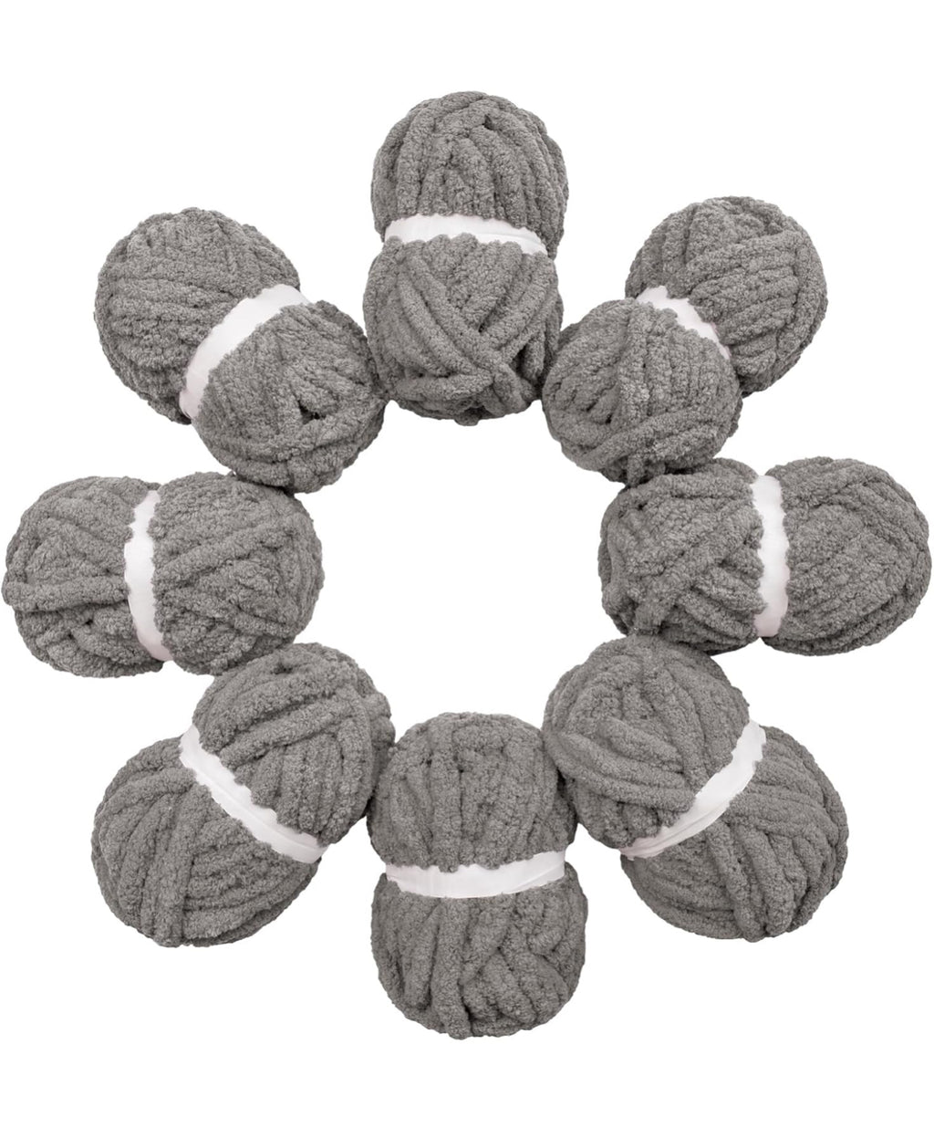 Chunky Chenille Yarn - Grey