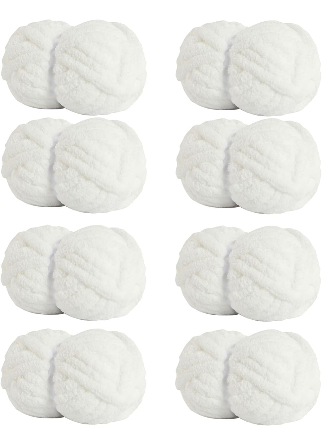 Chunky Chenille Yarn - White