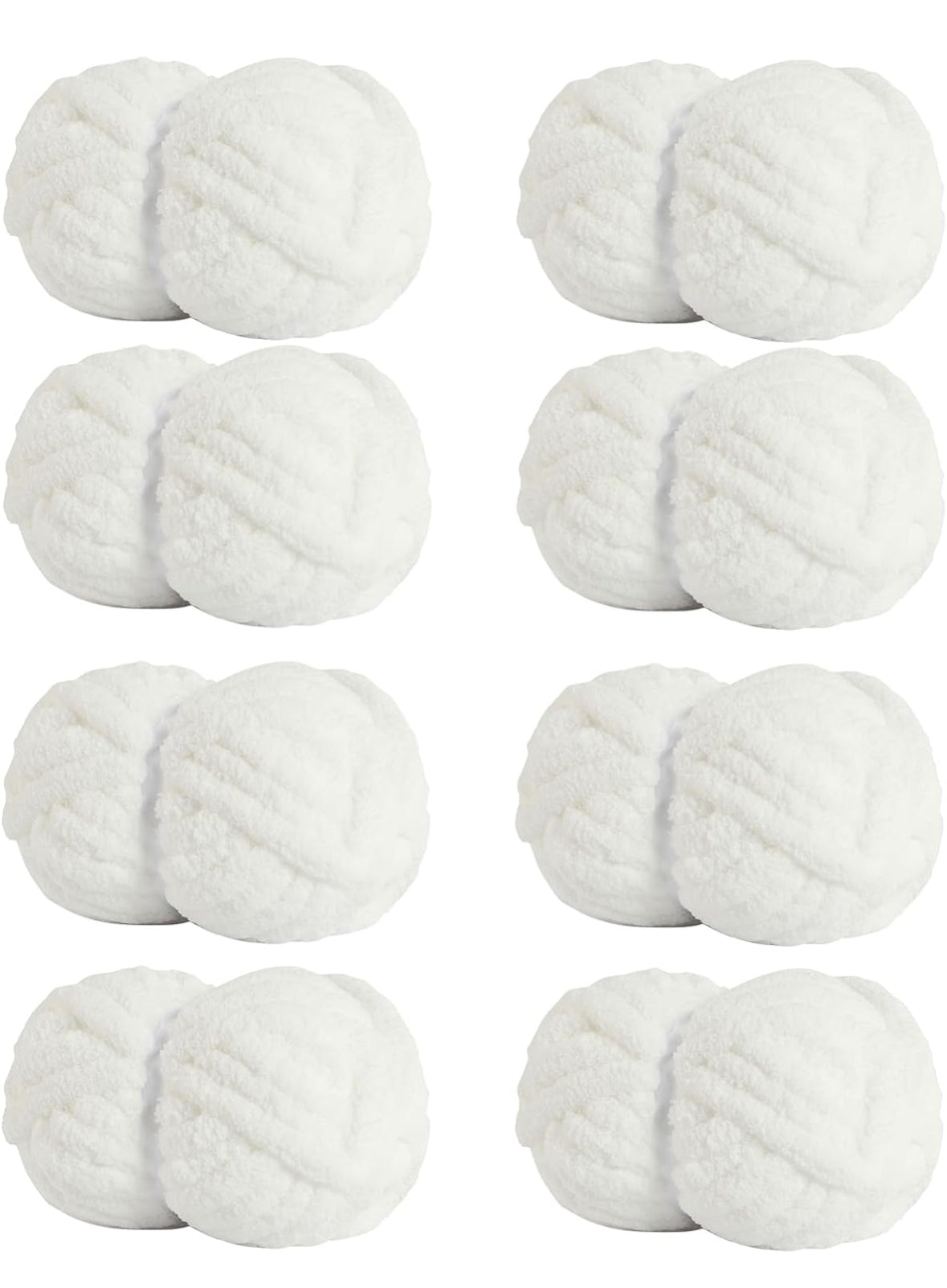 Chunky Chenille Yarn - White