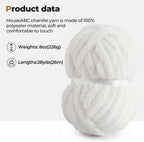 Chunky Chenille Yarn - Light Grey