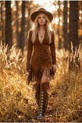 Full Body Model with Fringe Concho Sandals